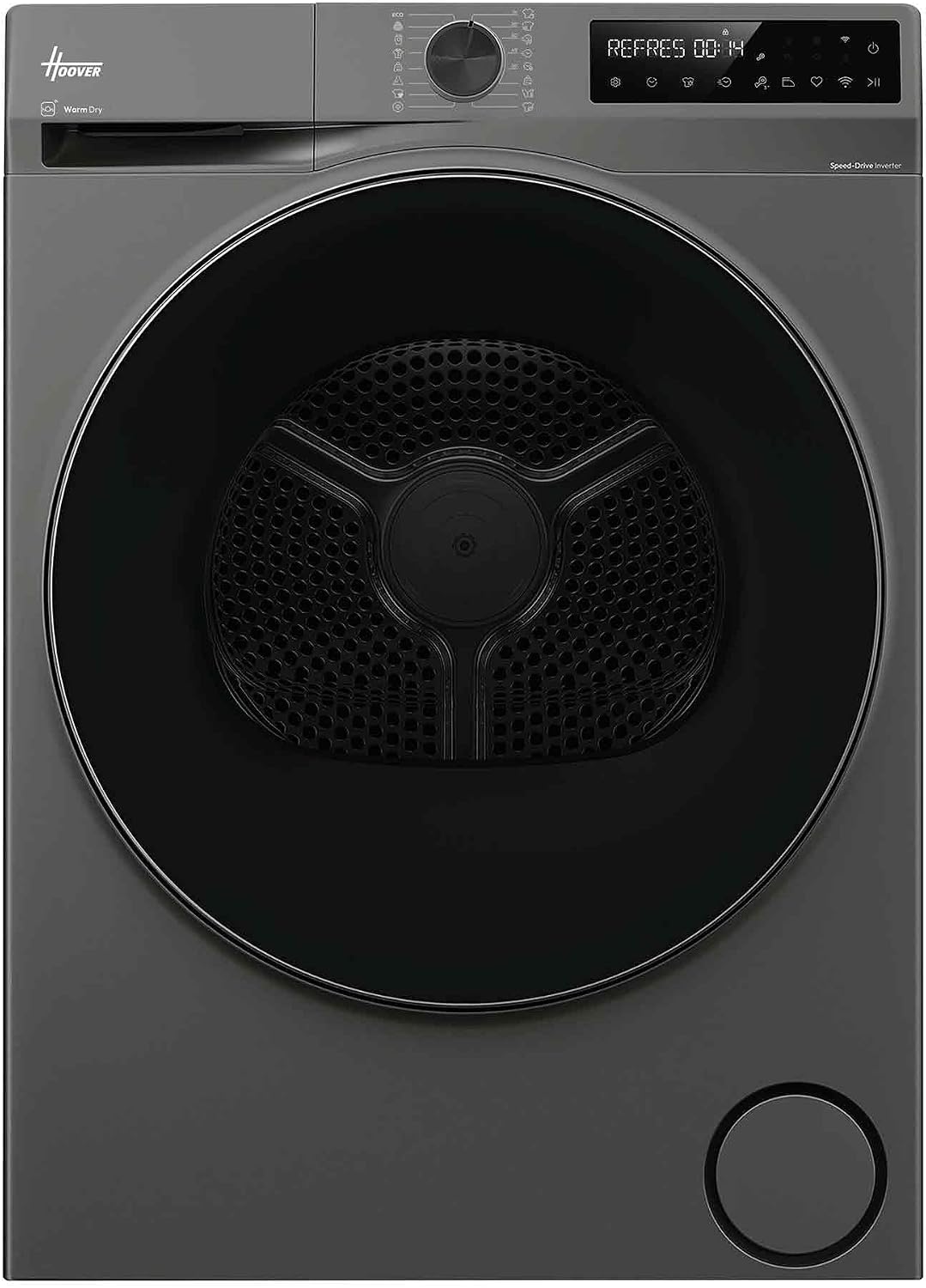 Hoover Wärmepumpentrockner, 62 dB, 9 kg, Anthrazit, Pro Dry Series 5 HBP 9N3BGX-S, Energieeffizienzklasse C, Wi-Fi & Bluetooth