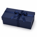 Geschenkbox 30 x 20 x 10 cm Karton Dunkelblau mit Satinband