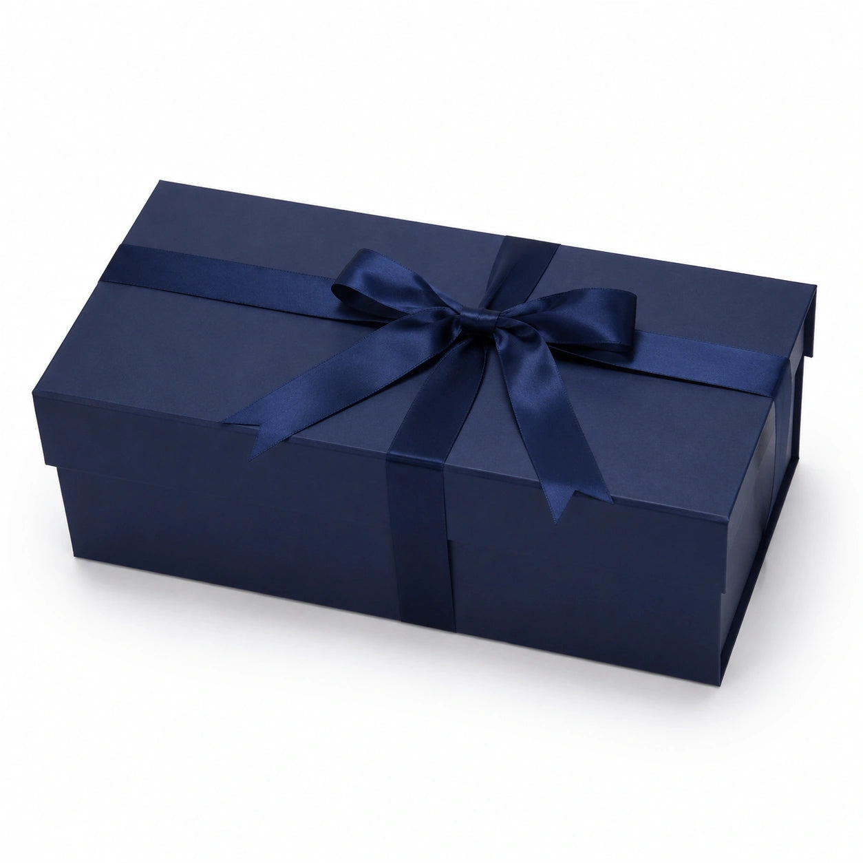 Geschenkbox 30 x 20 x 10 cm Karton Dunkelblau mit Satinband