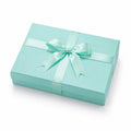 Geschenkbox 30 x 22 x 8 cm Türkis Karton mit Satinband Rechteckig