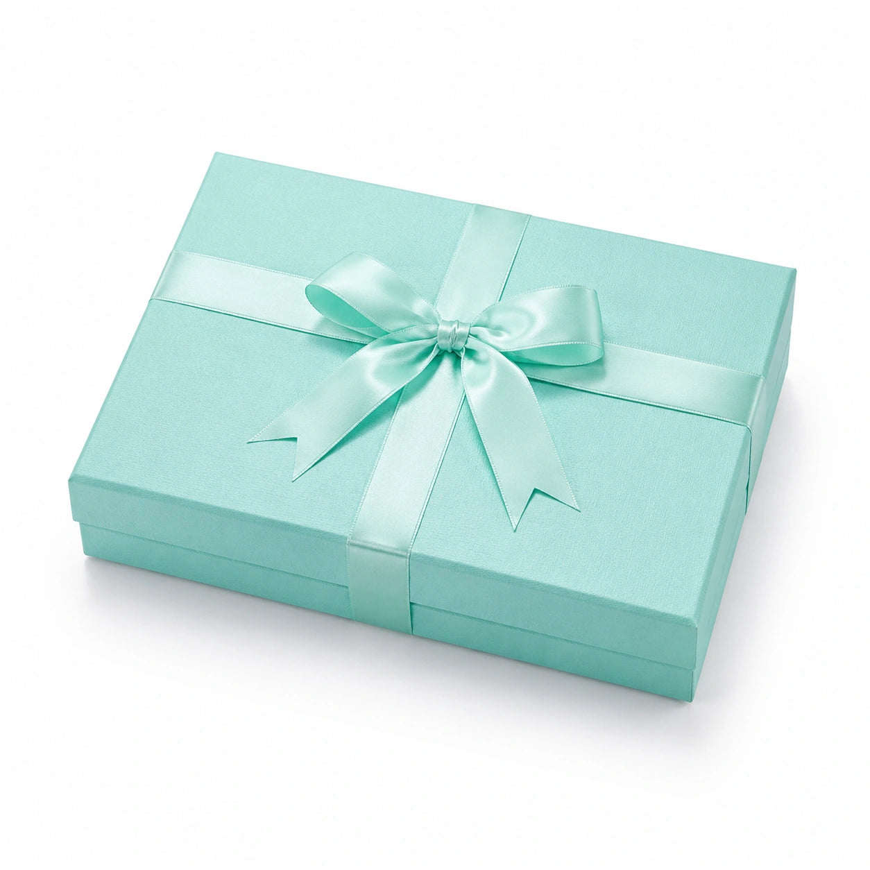 Geschenkbox 30 x 22 x 8 cm Türkis Karton mit Satinband Rechteckig