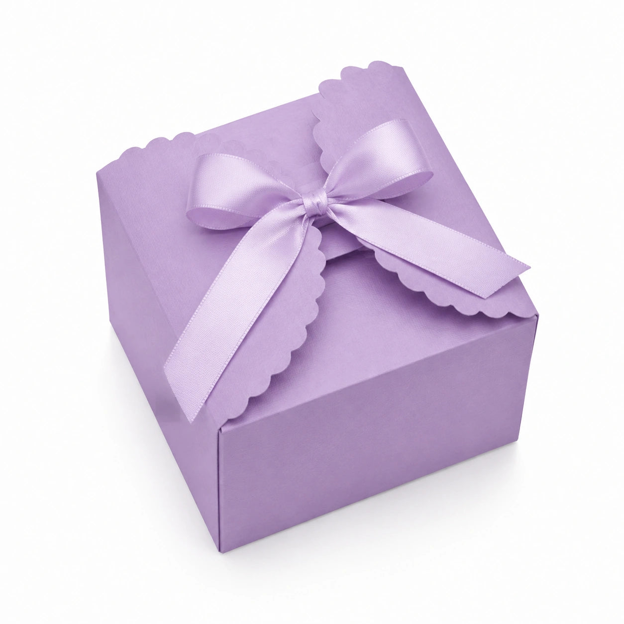 Geschenkbox 20 x 15 x 8 cm aus Karton lila mit Schleife dekorativ