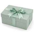 Geschenkbox 25 x 20 x 12 cm aus Karton mintgrün mit Satinband dekorativ