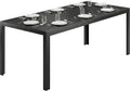 Outsunny Esstisch, 190 x 84,5 x 72 cm, Schwarz, Gartentisch Kunststoff UV-&Wetterfest