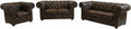 Sofa Chesterfield, 200 cm, 160 cm, 105 cm, Braun, CASA 3-Sitzer, 2-Sitzer, Sessel, klassisches, - Italienisches Echtleder