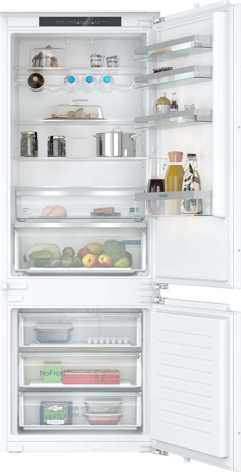 Siemens Kühl-Gefrierkombination, 194 x 71 cm, 285 L, 98 L, Schwarz, KB96NVFE0 iQ300, Smarte XXL-Einbau-Kühlgefrierkombination