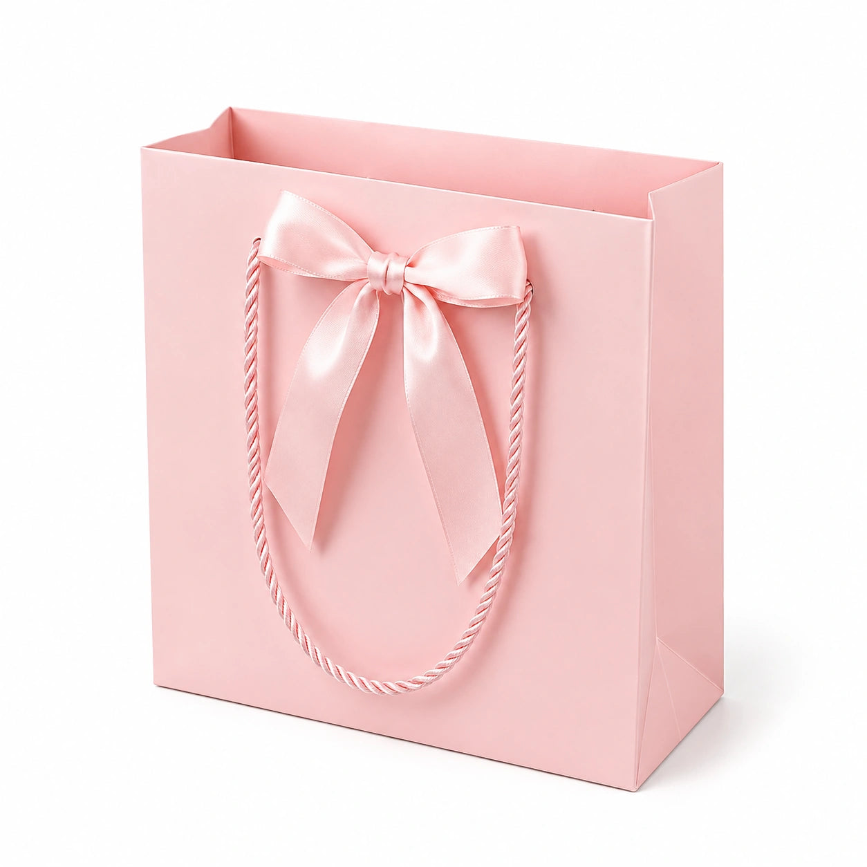 Geschenktüte 26 x 12 x 33 cm Papier Rosa mit Schleife und Kordelgriff