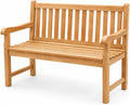 Divero Sitzbank, Weiß, 2-Sitzer Gartenbank „Catania' aus Teak-Holz unbehandelt