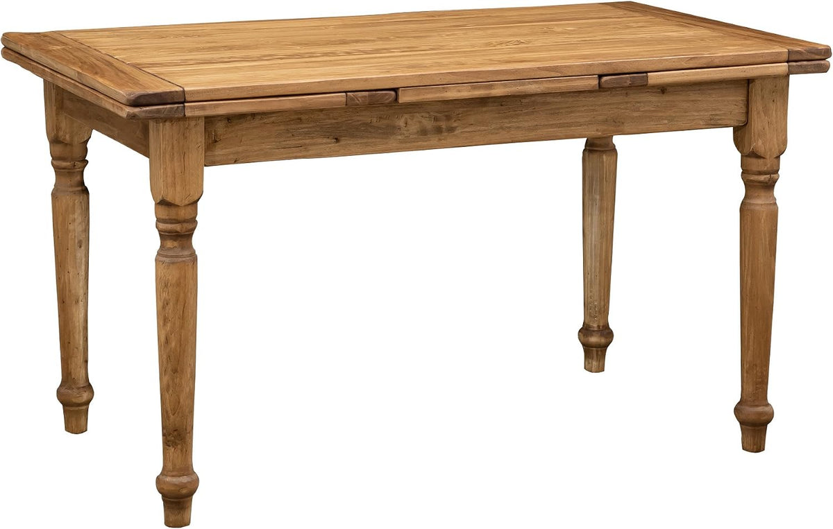 Biscottini Esstisch, 140x80 cm, Naturholz, ausziehbar Made in Italy, Holz massiv, Küchentisch ausziehbar