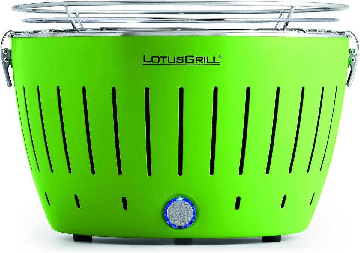 LotusGrill Holzkohlegrill, Schwarz, Classic (Limettengrün) der raucharme /Tischgrill