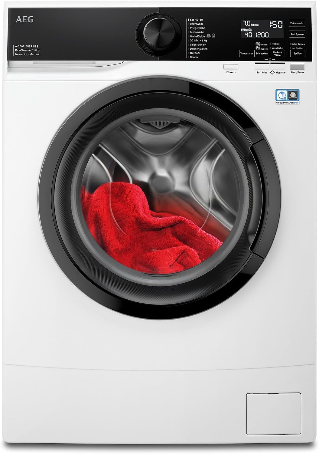 AEG Waschmaschine, 487 mm, 7,0 kg, Weiß, Kompakte nur Tiefe, Serie 6000 ProSense-Mengenautomatik, Leise, Wasserstopp
