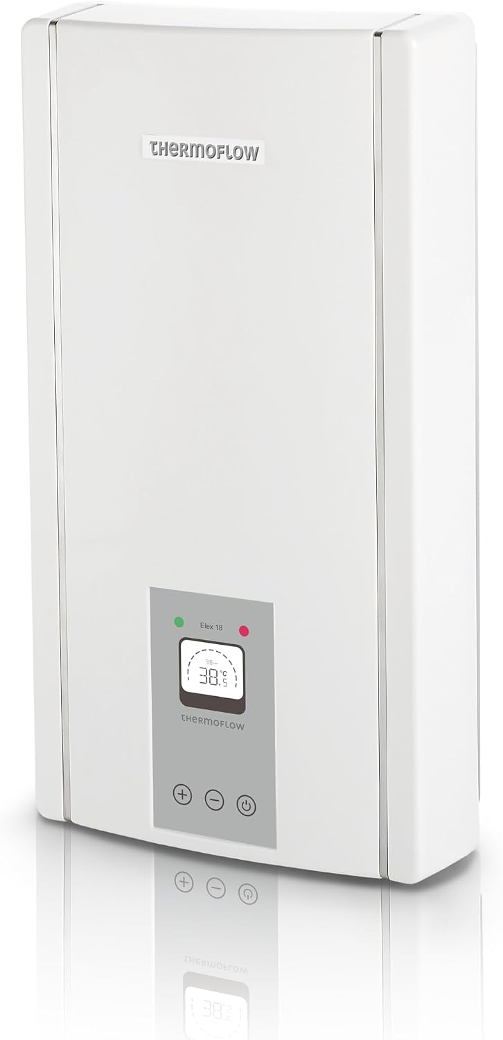 Thermoflow Elektrische Durchlauferhitzer, 18 kW, 400 V, 10 L, Weiß, Elex Durchlauferhitzer druckfest, Warmwasserbereiter bis 55 °C