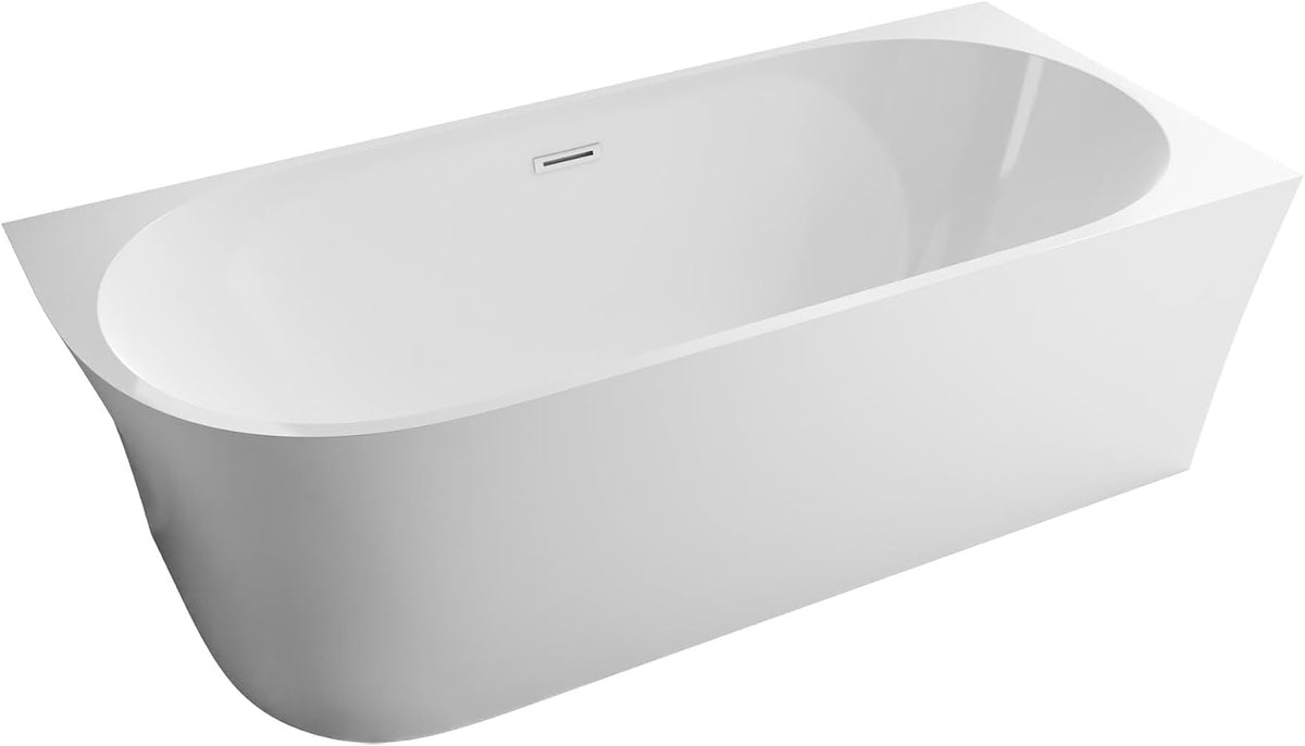 Bernstein freistehend Badewannen, 170 x 78 x 60 cm, Weiß, Eck-Badewanne aus Sanitäracryl Wanne mit Doppelwandiger