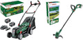 Bosch Home and Garden Rasentrimmer, 26 cm, 18 V, Grün/Schwarz, Akku-Rasenmäher UniversalRotak 2x -37-550 & Akku