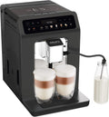 KRUPS Kaffeevollautomat, Schwarz, Evidence One mit Milchschlauch, One-Touch-Cappuccino, 12 Getränkespezialitäten