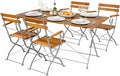 Mojawo Esstisch, 120x70 cm, Braun/Grau, Biergarten Set Bistroset Klapptisch + 4 Klappstühle