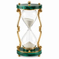 Sanduhr 20 cm x 38 cm aus Glas und Metall Grün Gold dekorativ