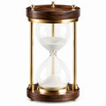 Sanduhr Ø 15 cm Höhe 30 cm aus Glas Holz und Metall in Braun Gold für Schreibtisch Dekoration