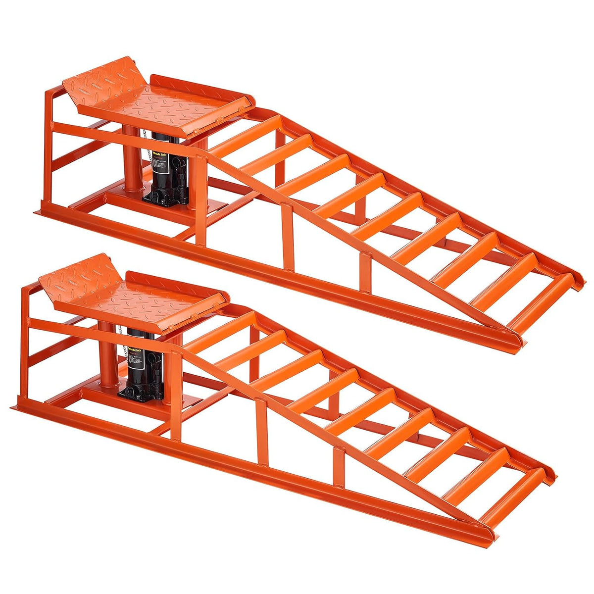 VEVOR Rampen, 36 cm, Orange, hydraulische Auto Auffahr 2 STK. 27- Hubhöhe, tragbare Auto-Service für Wartung in der Garage & Ölwechsel
