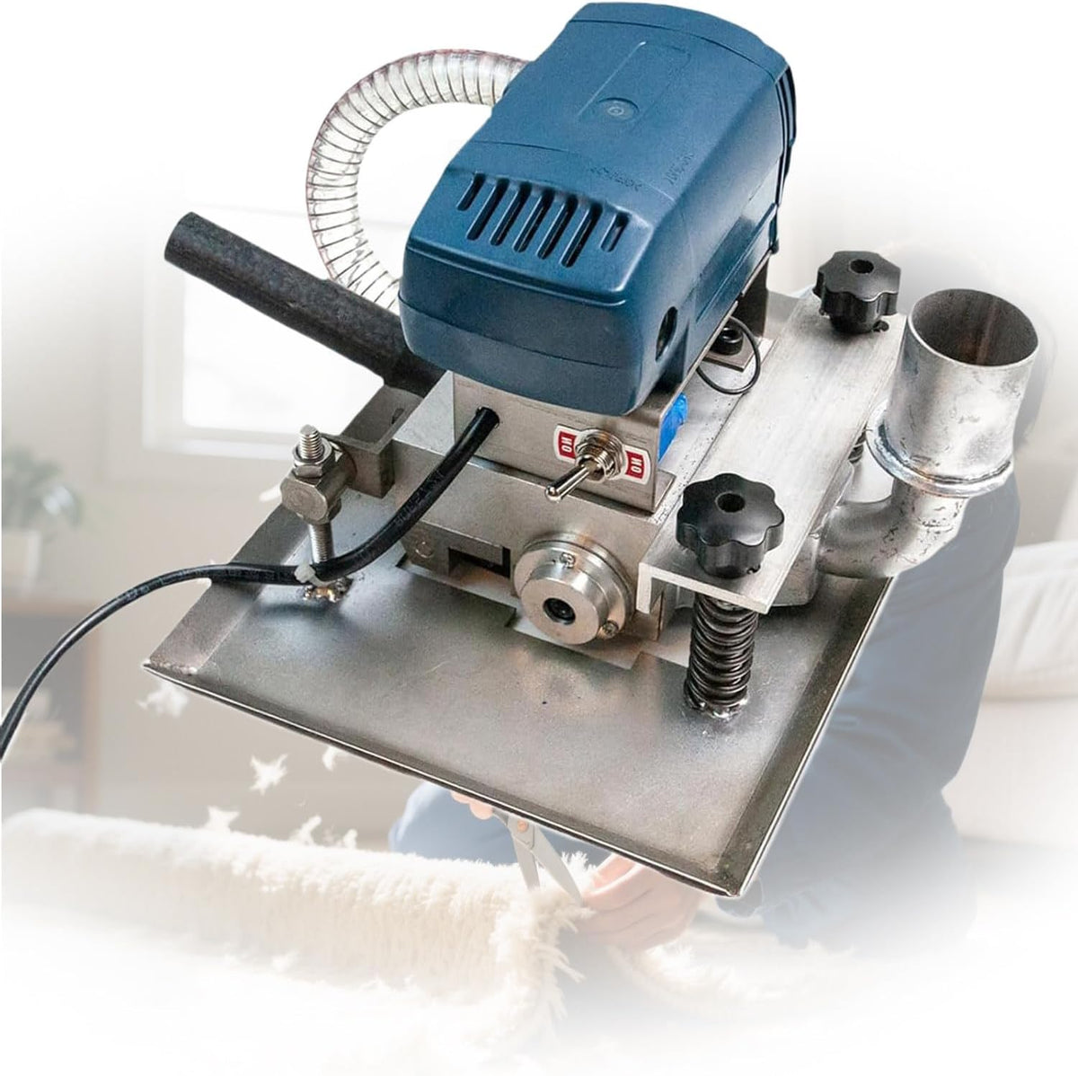DPLXQPP, 7,6 Cm, 850w, Schwarz, Industrielle Teppich-Schermaschine Für Profis, Breites Messer Für Große Flächen