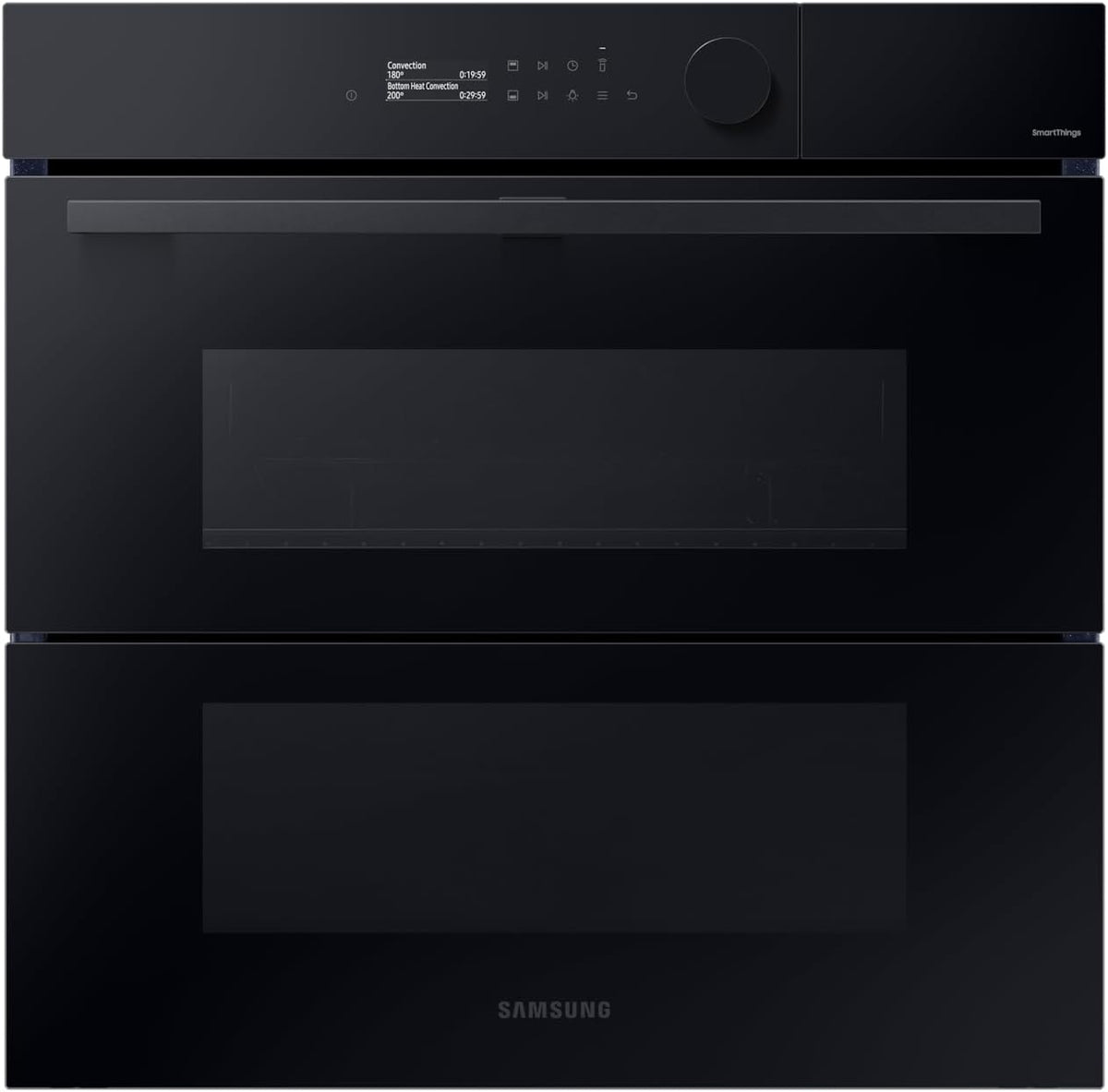 Samsung Backofen, 76 l, Schwarz/Silber, DualCook Flex Einbau, Pyrolyse, Schwarzes Glas, Serie 5