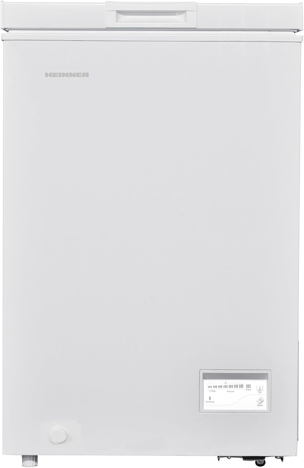HCF Gefrierschrank, 100 L, Weiß, HM100CE++ Tisch, leiser Betrieb, EnergieklasseE, flexible linke/rechte Tür, energiesparend