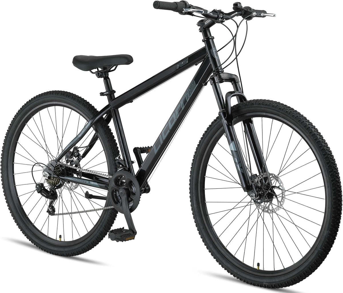 Licorne Bike Mountainbike, 29 Zoll, Schwarz, Thunder Mountain in 20, 27.5 und Fahrrad für Mädchen Jungen Herren und Damen