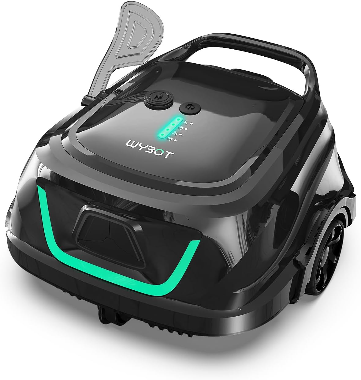WYBOT Poolroboter, 110 M, Schwarz, A1max Kabelloser, Akku 130 Min Laufzeit, Doppelsiebe, Reinigt Flache Aufstellpools Bis ²