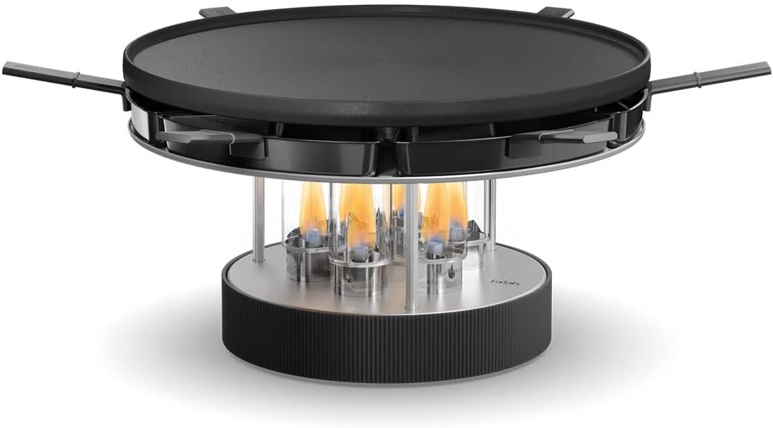 höfats Tragbare Barbecues, 35 cm, Grau, CIRCLE 35 Tischgrill Pro mit Pfännchen-Set - Indoor &, stufenlose Temperaturkontrolle - Ø
