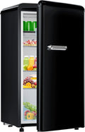 JUMMICO Kühlschrank, 80 L, schwarz, mit Gefrierfach, inklusive LED-Beleuchtung, kleiner