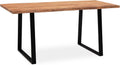 FineBuy Möbel zum Wohlfühlen Esstisch, 120 cm, Braun/Schwarz, Esszimmertisch rechteckig Massivholz Akazie Baumkante