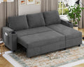 Sofa Devoko, Grau, Eck mit Schlaffunktion und Bettkasten L-Form 3-Sitzer