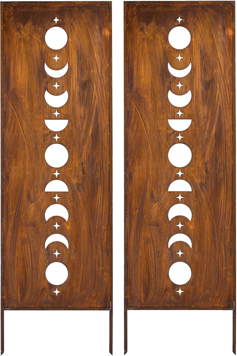 KPGA KAPAGA HOME & GARDEN Dekorative Zäune, 160x50 cm, Schwarz, 2x Sichtschutz Metall - - Edelrost - Rostoptik