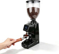 QFGain Elektrische Propellermühlen, 22 x 14 x 47 cm, 250 W, Schwarz, Gewerbliche 64-mm-Flachmahlwerk-Kaffeemühle mit Touchscreen