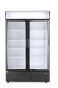 HENDI Getränkekühlschrank, 1900 mm, 643 L, 230 V, 510 W, Weiß, mit Leuchtkasten, Zweitürig, mit 8 verstellbaren Regalböden