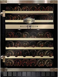 Kaiser Getränkekühlschrank, 145 l, Schwarz, K 64750 AD Retro Weinkühlschrank 46 Weinflachen 2, 5 herausziehbare Holzregale