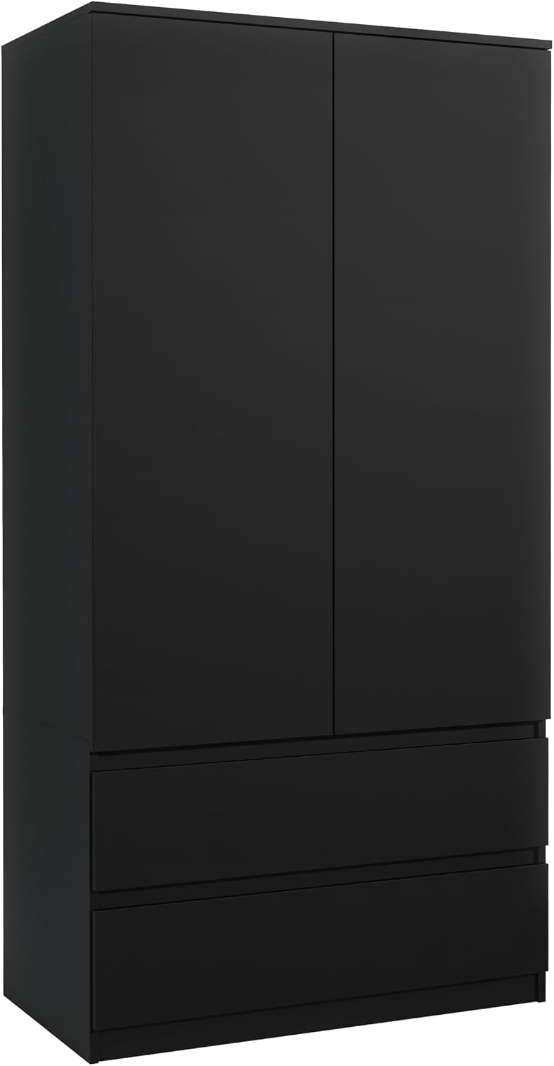 Kleiderschrank meble masztalerz, 180x90x50 cm, Schwarz, mit 2 Türen