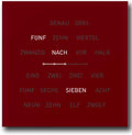 Kellys Finest Tischuhren, 40x40 cm, Rot, Wortuhr Lisa 2.0 - Apfel
