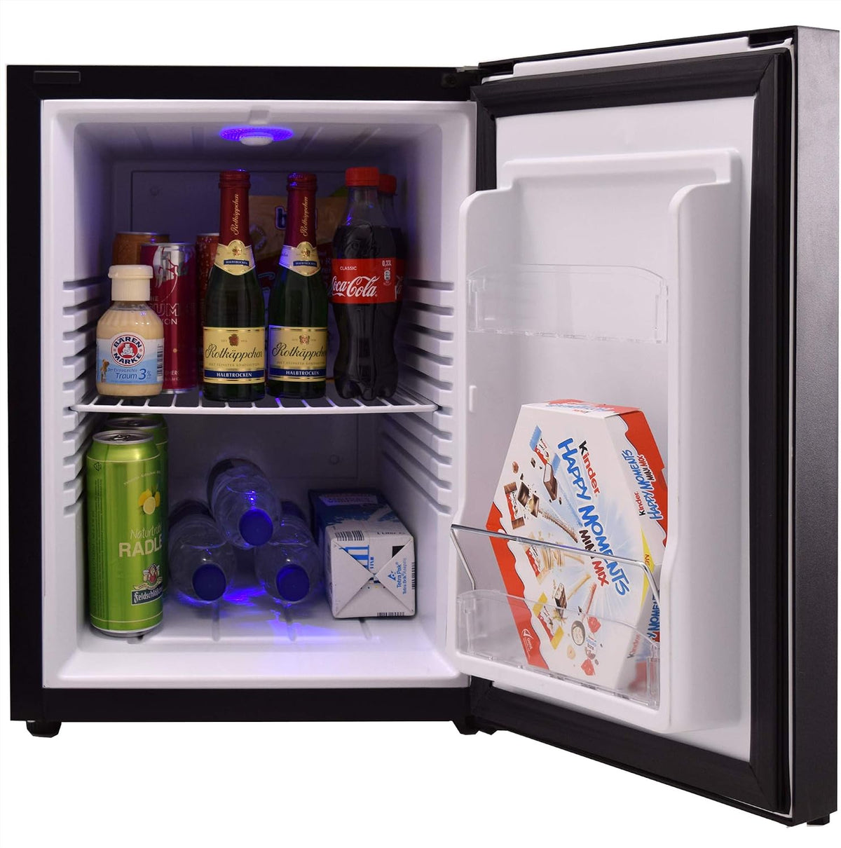 Syntrox Germany Mini-Kühlschrank, 52 Liter, Schwarz, Null DB-lautloser Mini Kühlschrank geräuchloser
