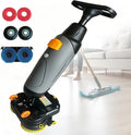 DPLXQPP Nass- & Trockenmopps, 43 cm, 4,5 L, 7,5 L, Grau, Doppelbürsten-Scheuersaugmaschine , Frischwasser-/ Abwassertank