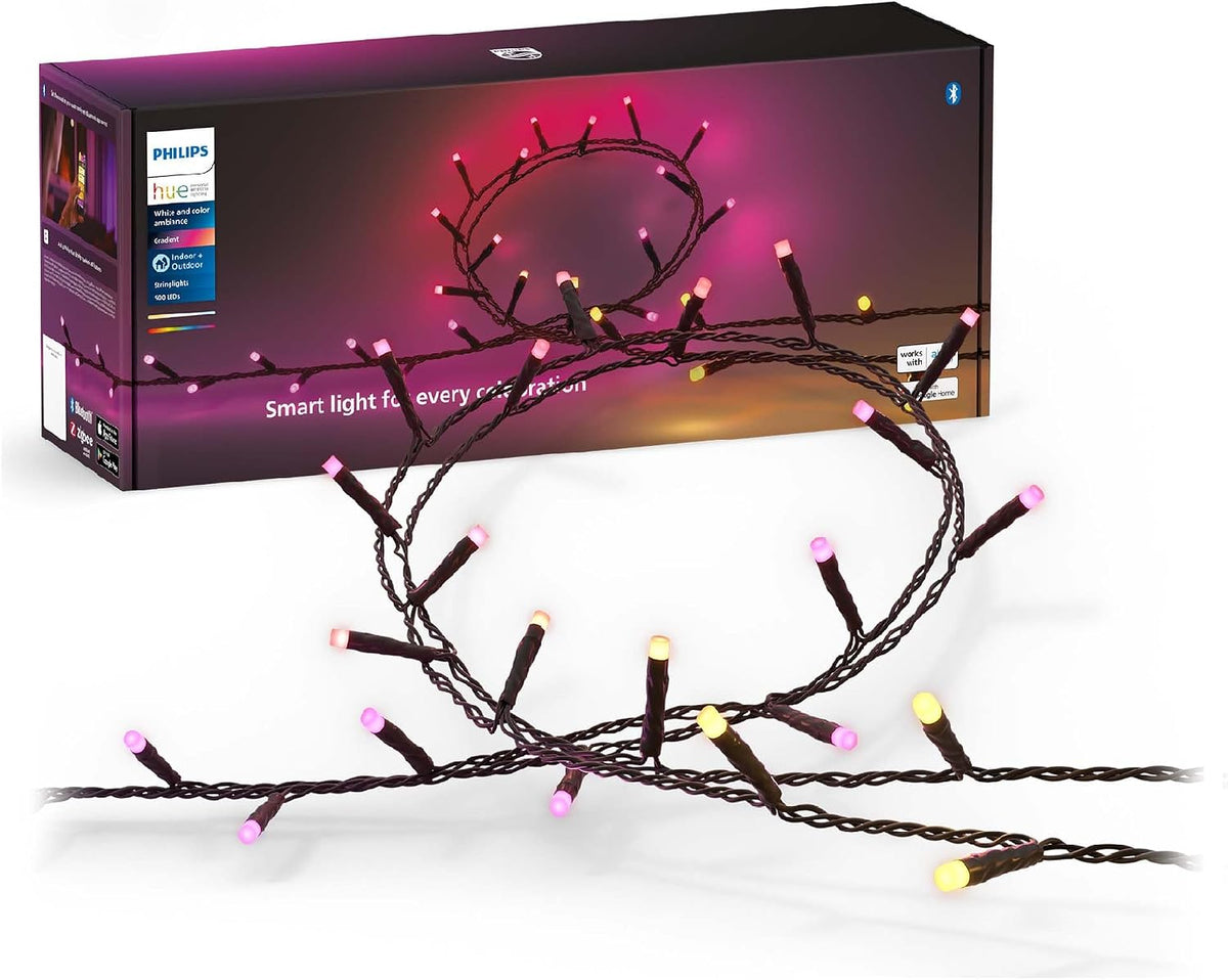 Hue Festavia Globe Außenlichterkette, White and Color Ambiance, 21 M, 30 Lampenkugeln, dimmbar, Steuerung per Hue App, funktioniert mit Alexa