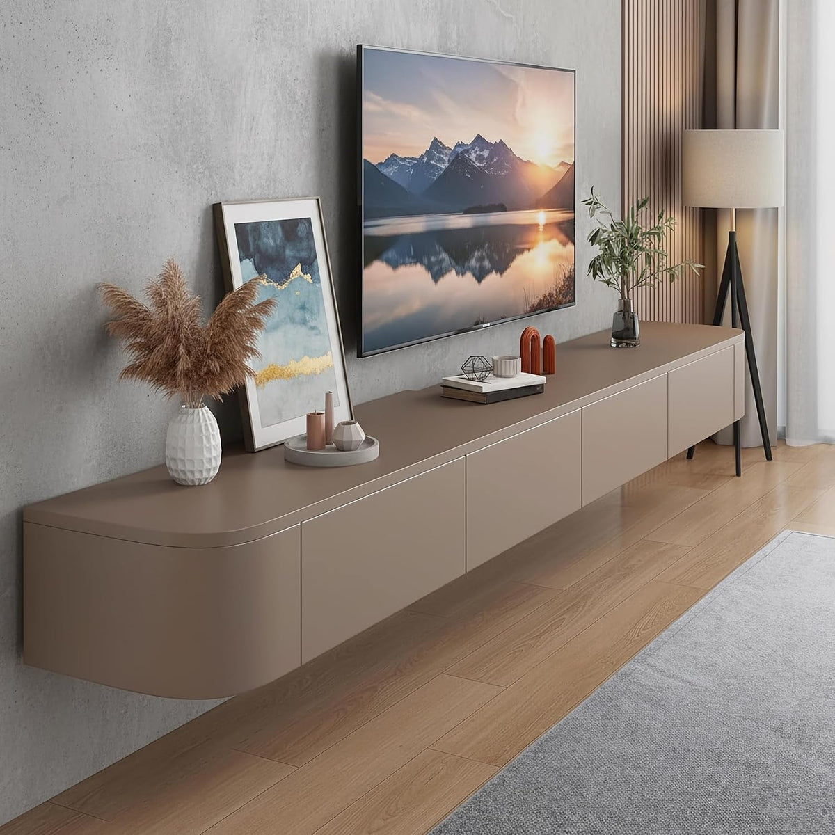 TV-Schrank YINXSLO, 180 cm, Khaki, Lowboard, /71in)