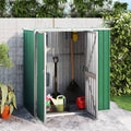 Gerätehaus SECOLI, 161 x 89 x 161 cm, Grün, Gartenhaus Metall pultdach Geräteschuppen Outdoor