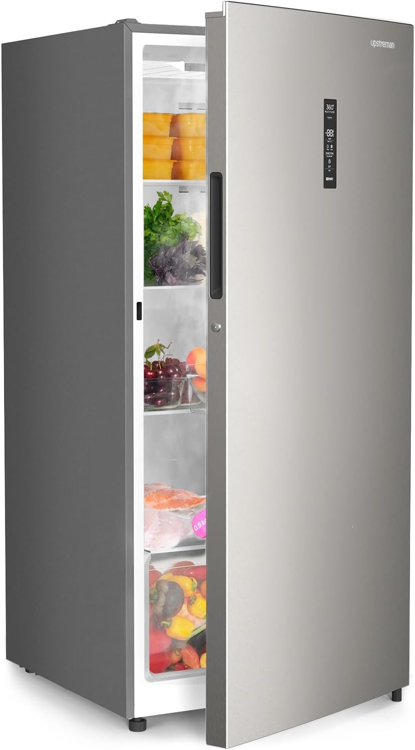 Upstreman Upright Freezers, Silber/Grau, 14.0 Cu.Ft. Upright Freezer, Frost Free, Energy Star, Quiet Operation
