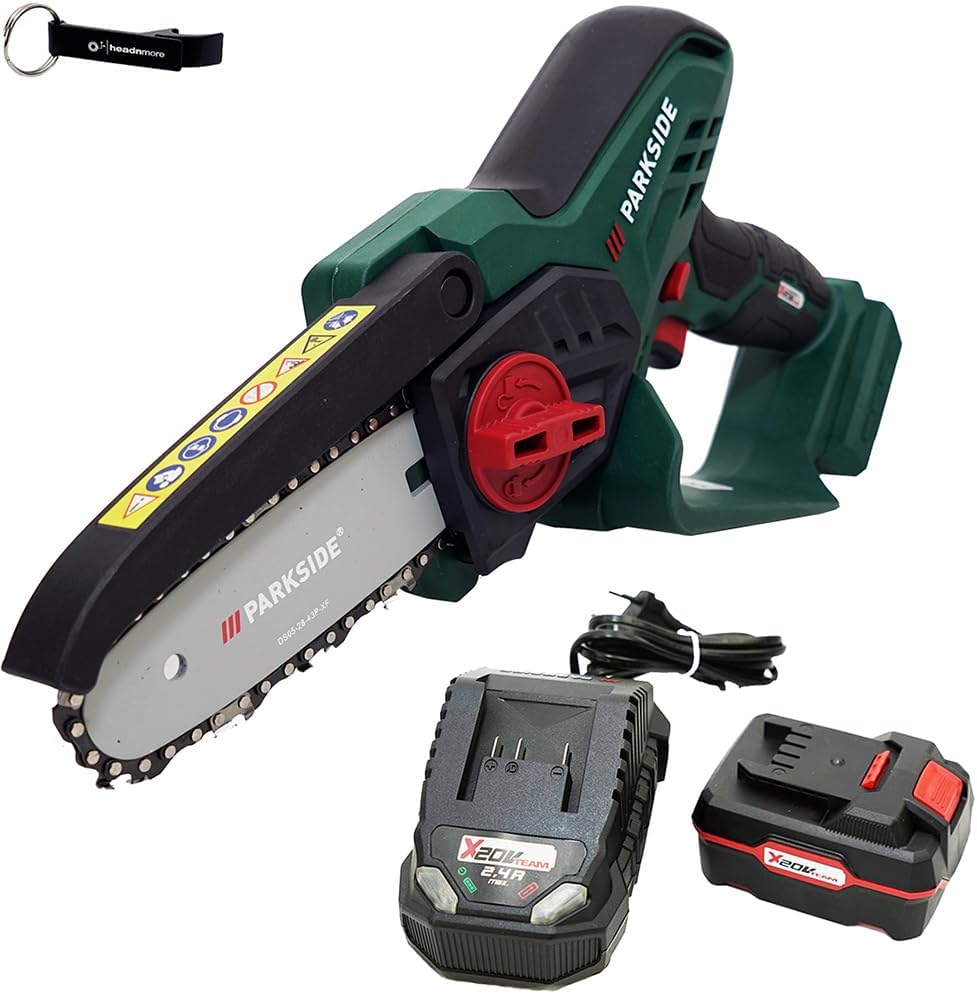HEADNMORE Heckenschere, 20 V, Grün/Schwarz/Rot, Bundle - PARKSIDE Akku Gehölzschneider PAGHS 20 +