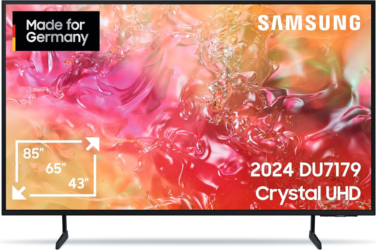 Samsung Fernseher, 75 Zoll, 189 cm, Schwarz, Smart TV, Crystal UHD 4K DU7179, PurColor, Upscaling, Gaming Hub, Prozessor