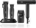 VGR Folienrasierer, Grau, 640 S4 4-in-1 Kabelloses Profi Haarschneider Set Mit, Haartrockner Ladebasis Magnetischen Führungskämmen