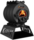 Kanuk Kaminofen, 10 kW, Schwarz, Warmluftofen Original - Werkstattofen - Schwedenofen -, Österreich und Schweiz - BimSchV (ohne Seitenverkleidung