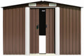Gerätehaus Homgoday, 257x392x181 cm, Verzinkter Stahl, Braun, Metall Gartenhütte Model143347