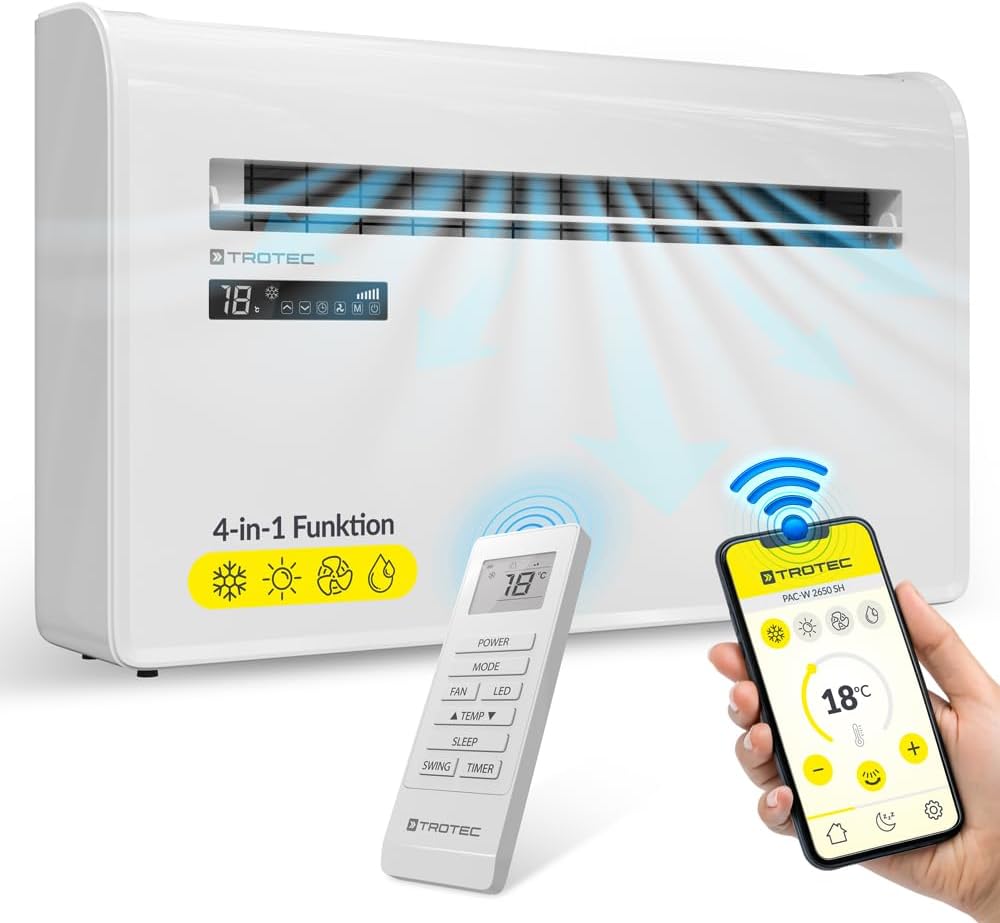 TROTEC Klimageräte, Mehrfarbig, PAC-W 2650 SH Wandklimaanlage ohne Außengerät